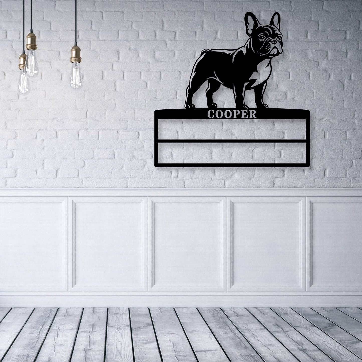 Personalized French Bulldog Rosette Metal Sign Champion Display