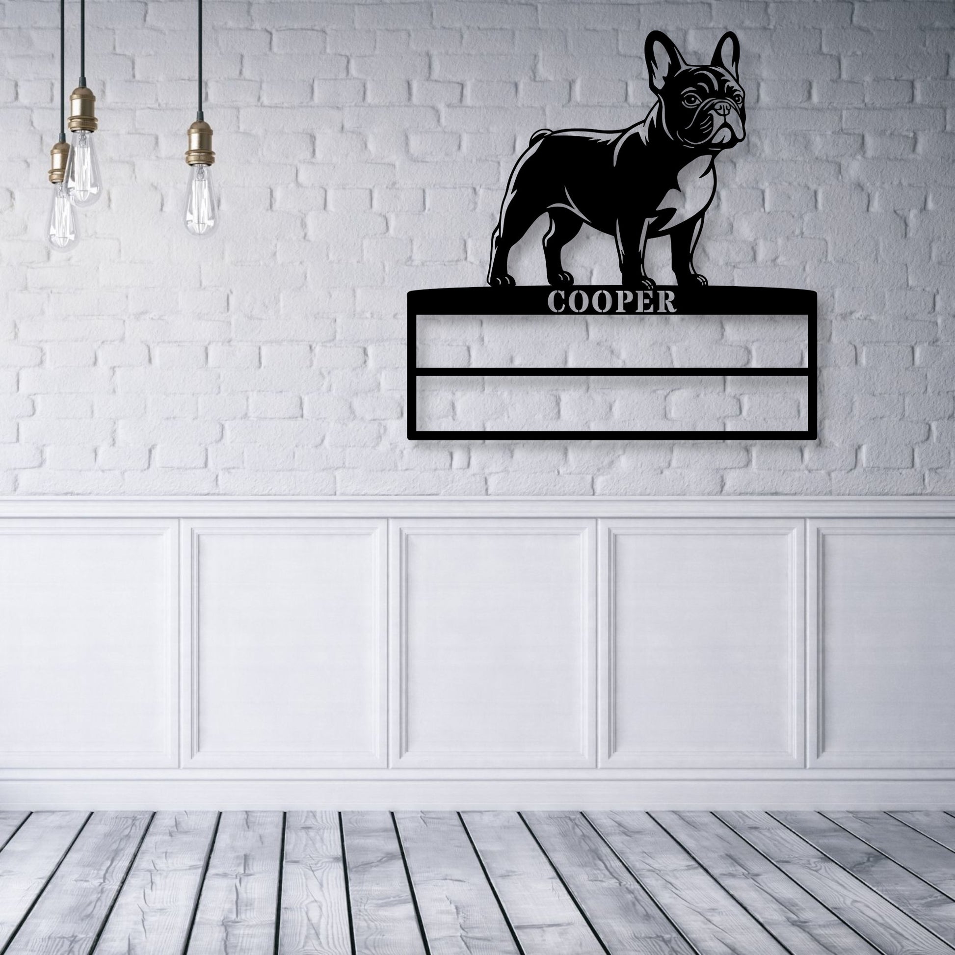 Personalized French Bulldog Rosette Metal Sign Champion Display