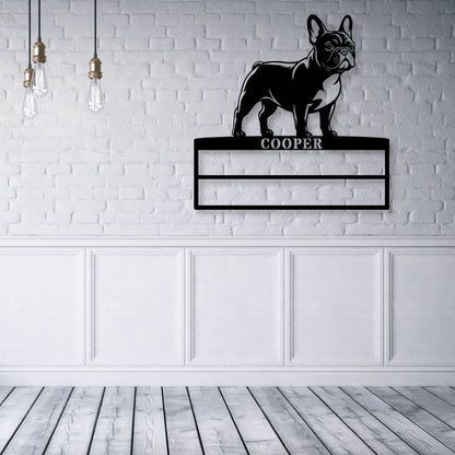 Personalized French Bulldog Rosette Metal Sign Champion Display