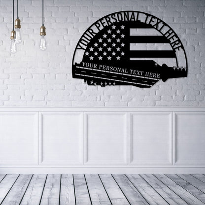 Personalized American Warship Metal Sign. Custom US Aircraft Carrier Wall Decor Gift. Navy Retirement. Military Wall Hanging. Army Sign Gift