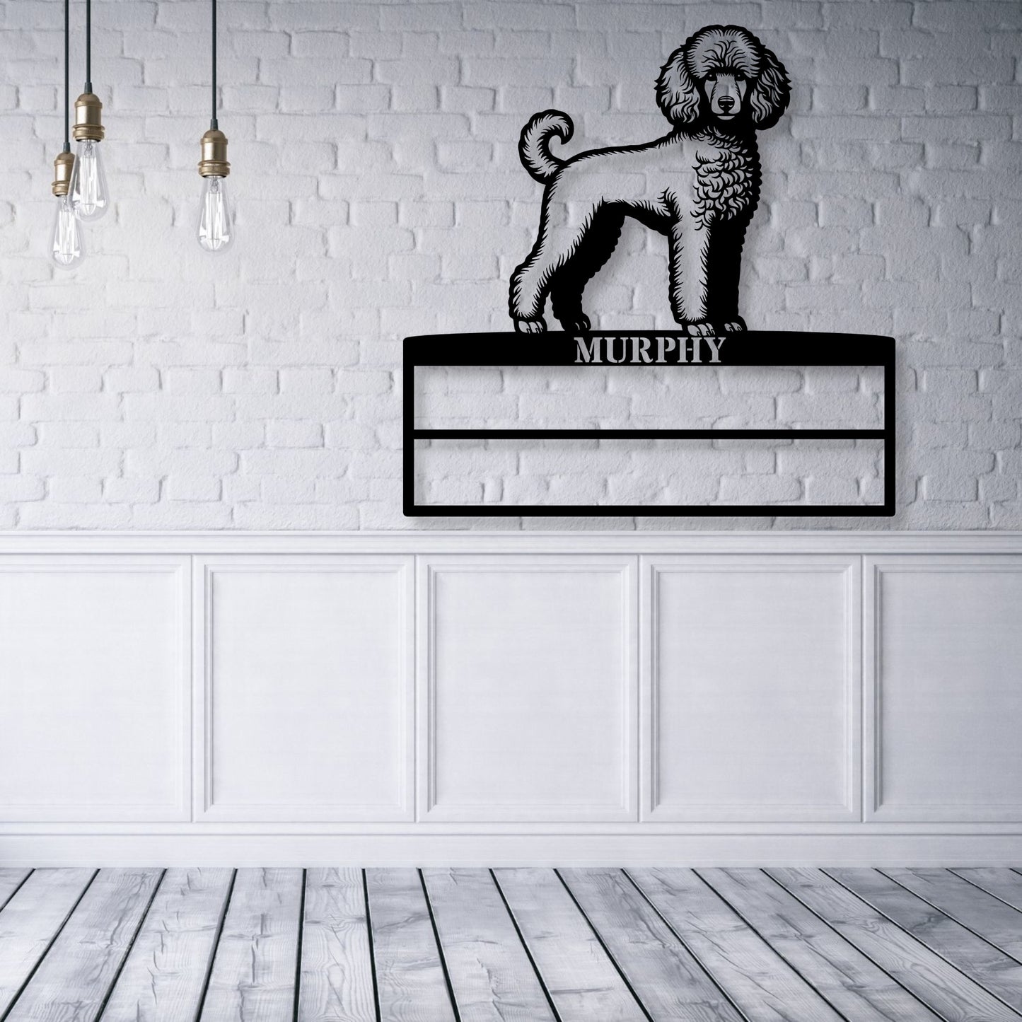 Personalized Poodle Dog Rosette Metal Sign. Custom Champion Ribbon Display