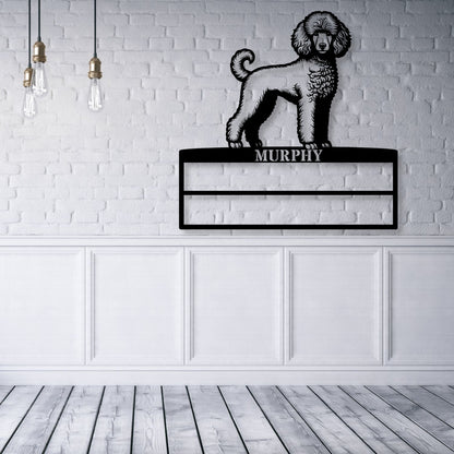 Personalized Poodle Dog Rosette Metal Sign. Custom Champion Ribbon Display