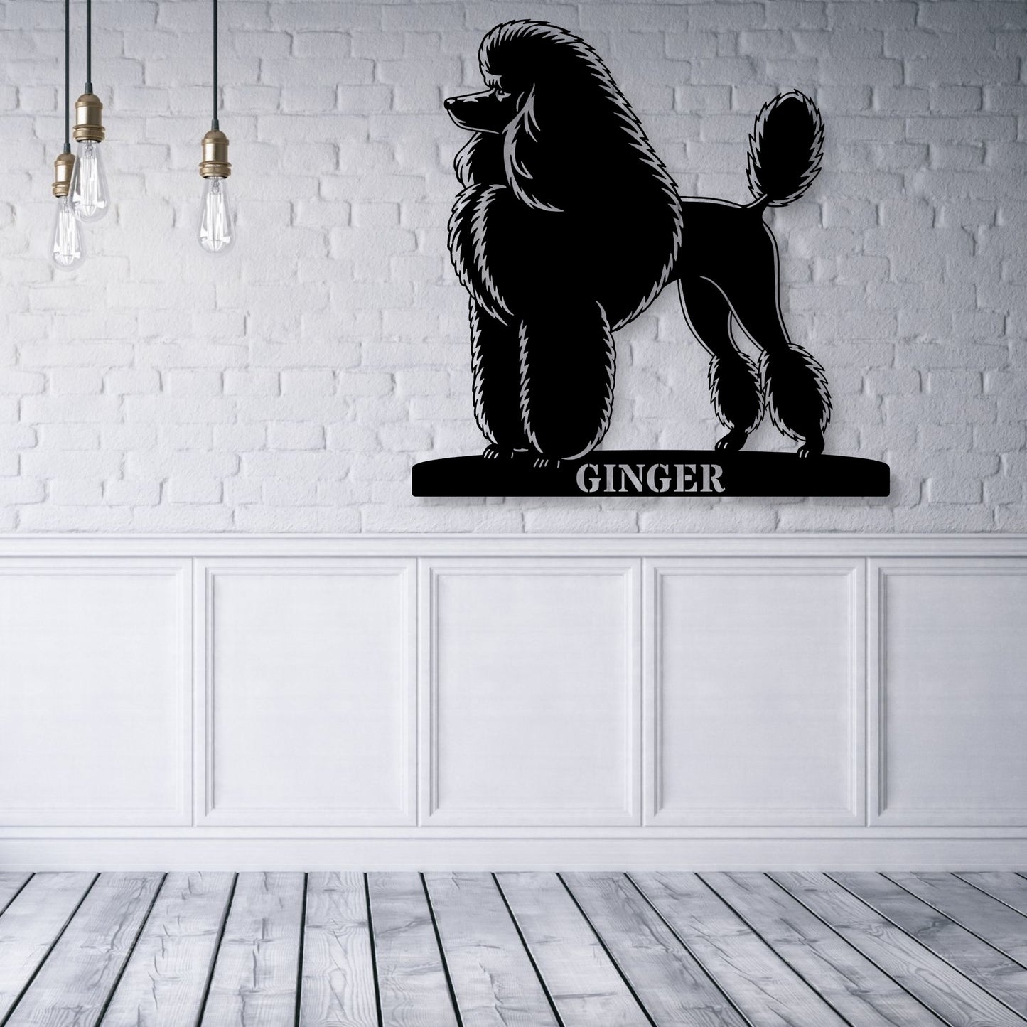 Personalized Dog Name Metal Sign. Custom Poodle Owner Wall Decor Gift