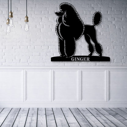 Personalized Dog Name Metal Sign. Custom Poodle Owner Wall Decor Gift