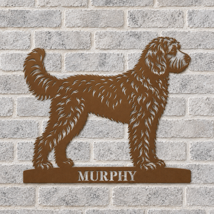 Personalized Doodle Name Metal Sign. Custom Dog Owner Wall Decor Gift