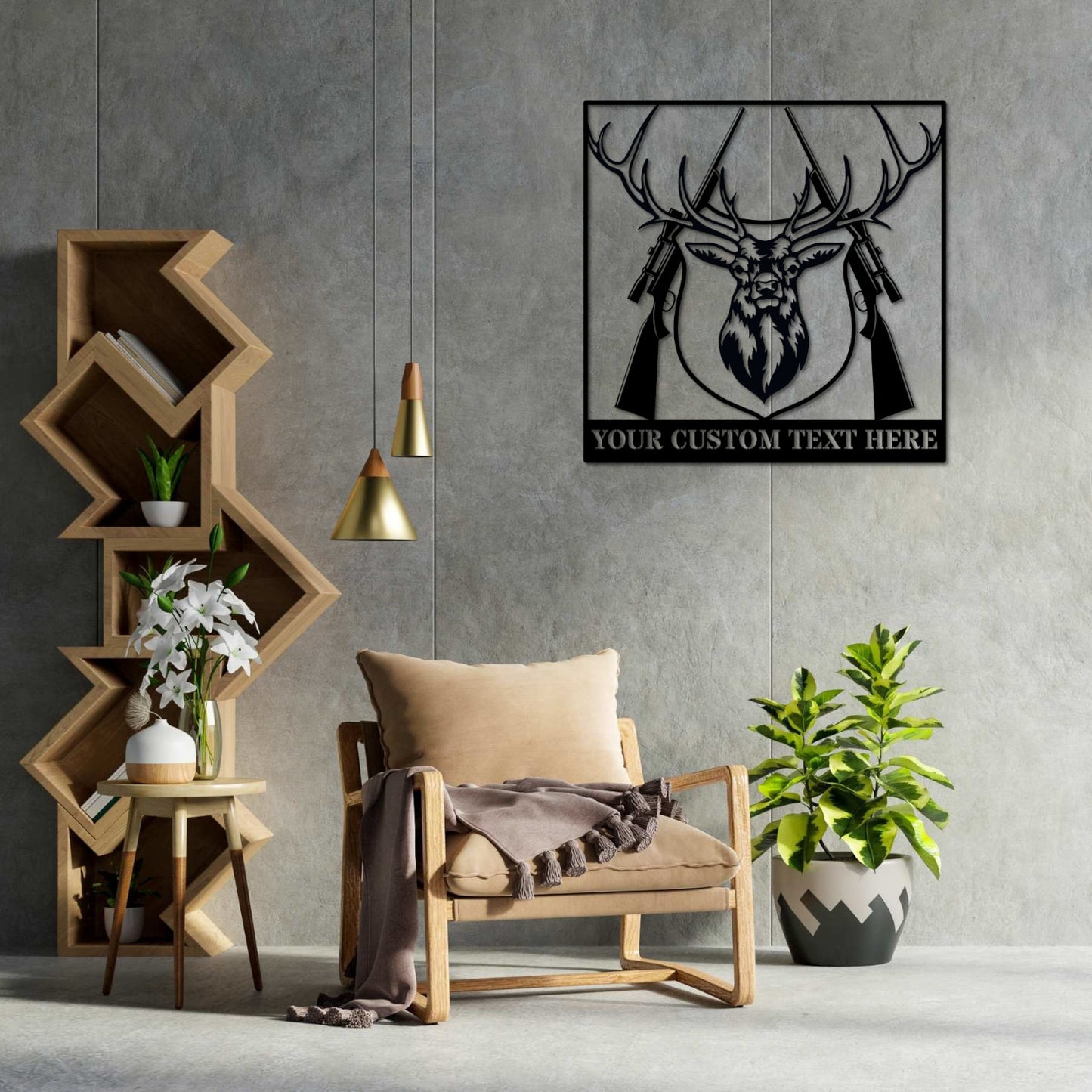 Personalized Deer Head Plaque Name Metal Sign. Customizable Deer Hunter Wall Decor Gift. Hunting Trophy Steel Sign. Deer Head Portrait Gift