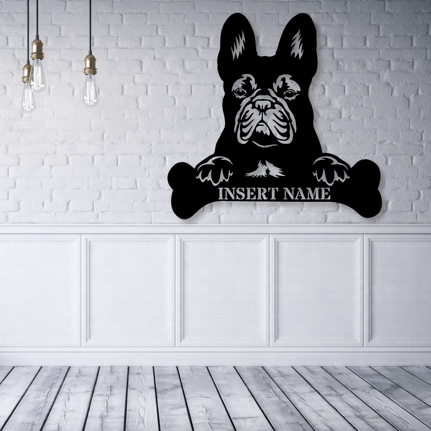 Personalized French Bulldog Name Metal Sign. Customizable Dog Owner Wall Decor Gift