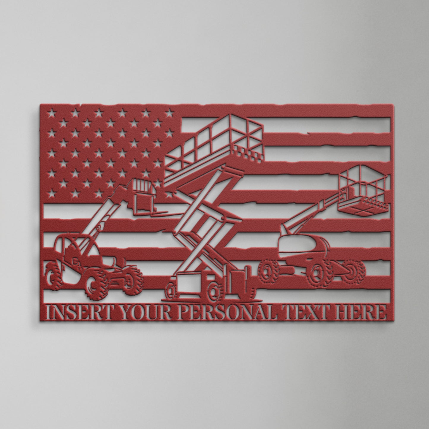 Personalized US Lifts Name Metal Sign In Red