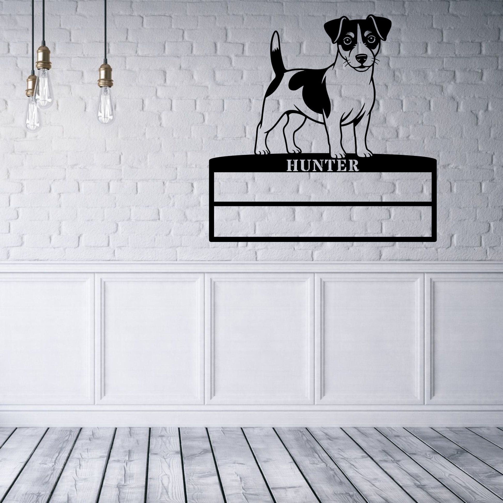 Personalized Jack Russell Terrier Rosette Metal Sign Champion Display