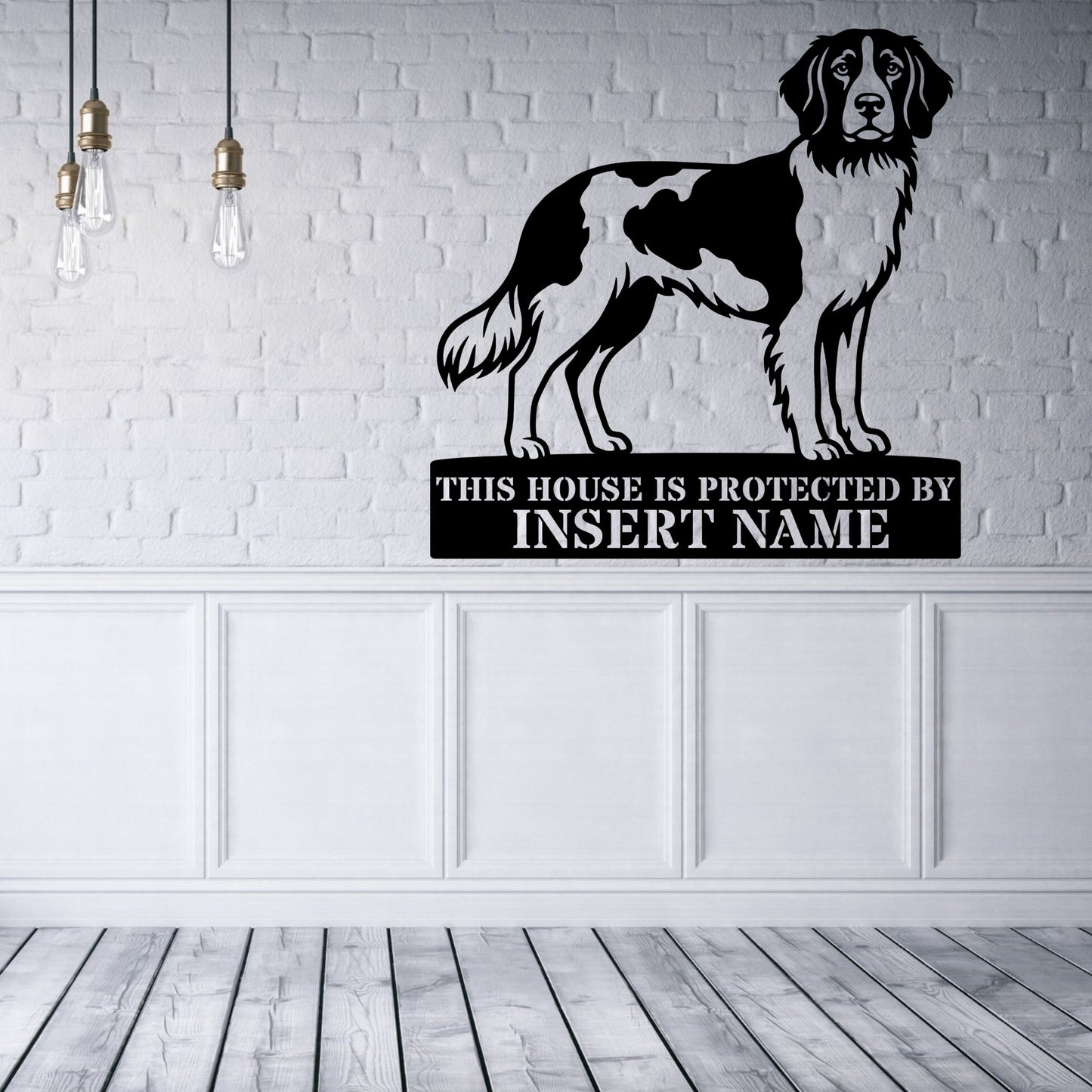 Personalized Small Munsterlander Guard Metal Sign. Custom Dog Name Wall Decor