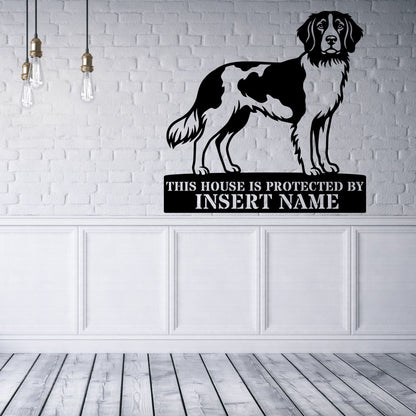 Personalized Small Munsterlander Guard Metal Sign. Custom Dog Name Wall Decor