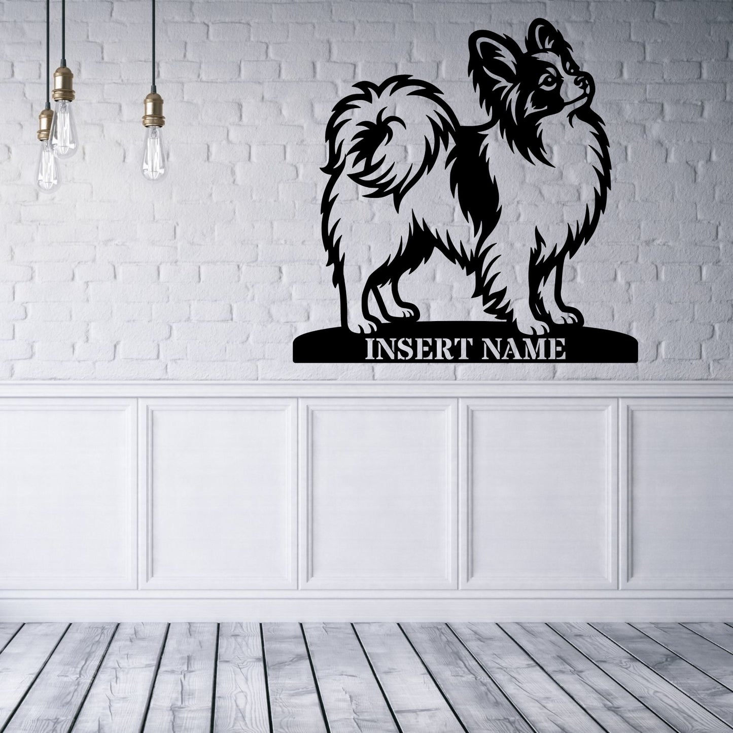 Personalized Papillon Dog Name Metal Sign. Custom Dog Owner Wall Decor Gift