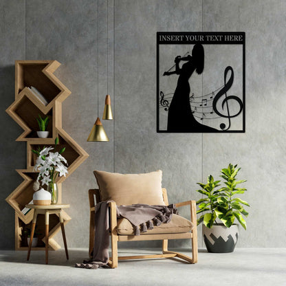 Personalized Female Violin Player Metal Sign. Custom Violinist Name Wall Decor. Music Room Decoration. Musician Wall Hanging. Violin Lover