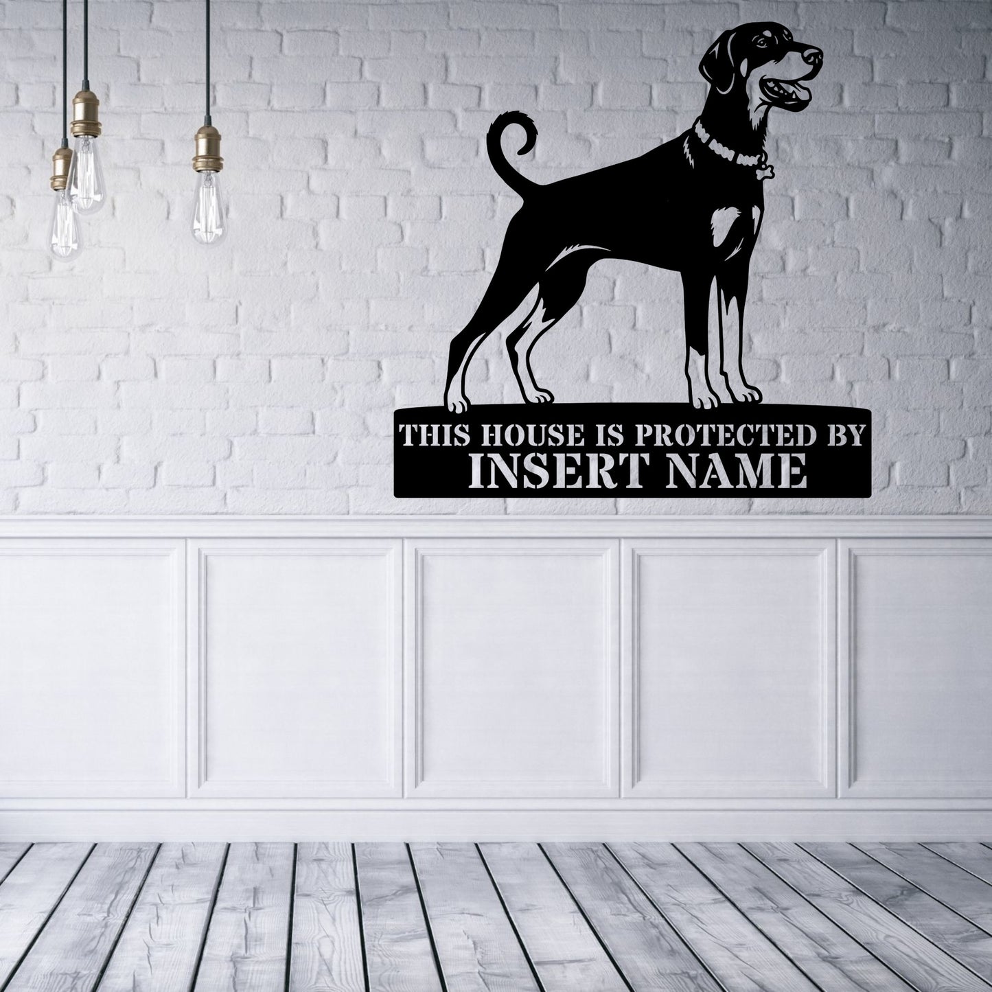 Dobermann Guard Dog Name Metal Sign. Custom Dog  Wall Decor
