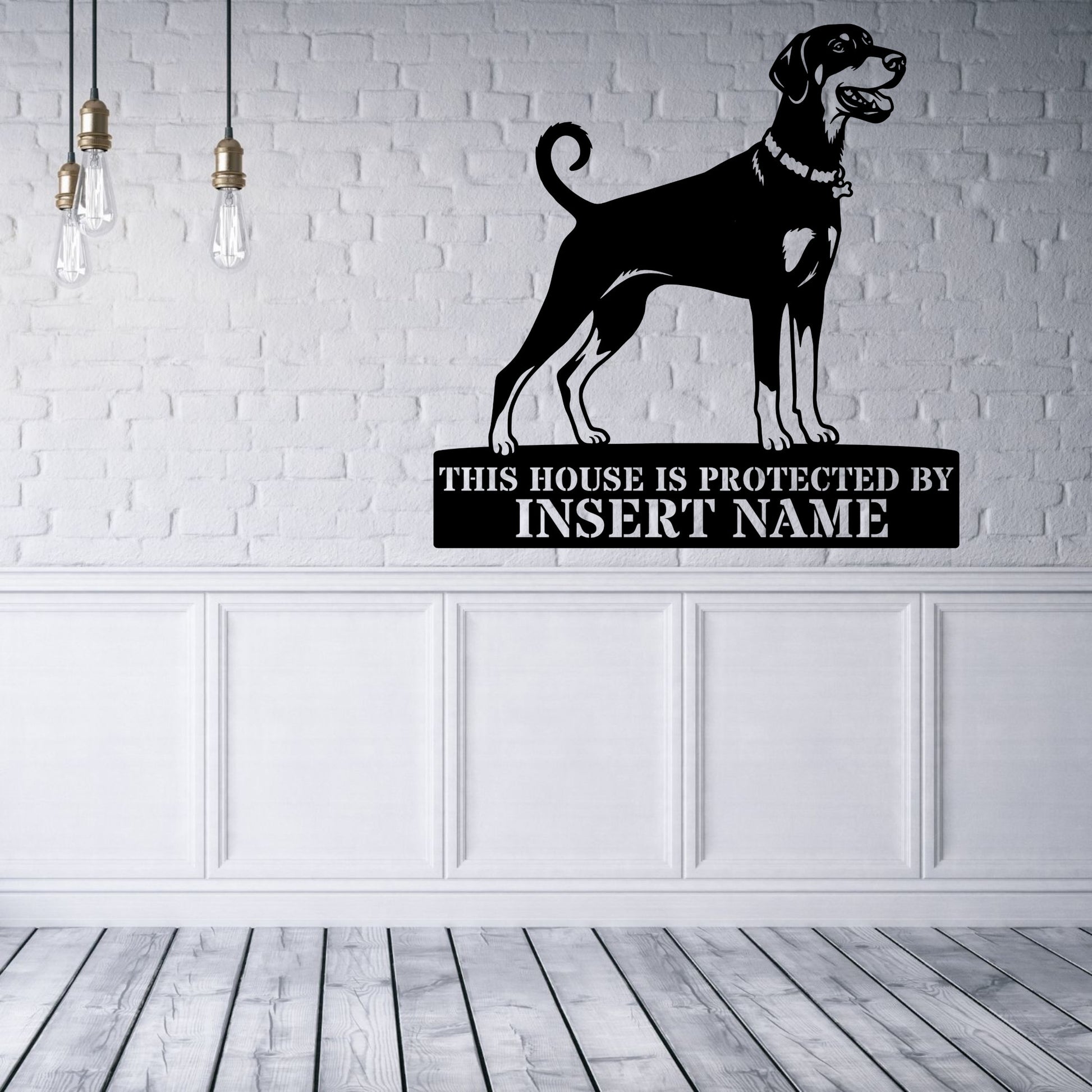 Dobermann Guard Dog Name Metal Sign. Custom Dog  Wall Decor
