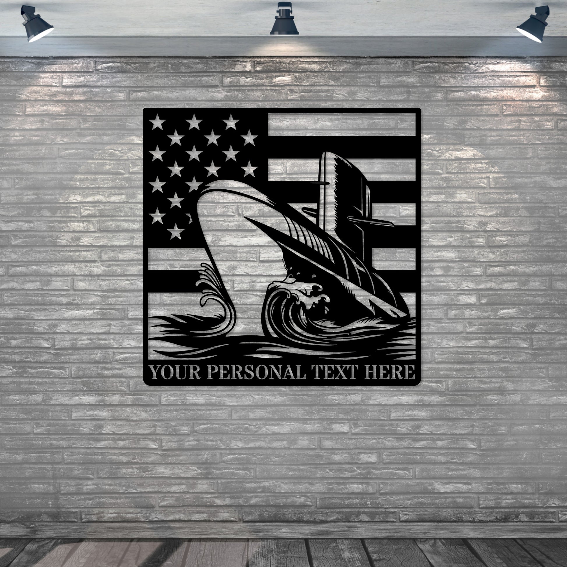 Personalized American U-Boat Name Metal Sign Gift. Custom Submarine Wall Decor. Military Wall Hanging Sign. Army Keepsake. US U-Boat Decor
