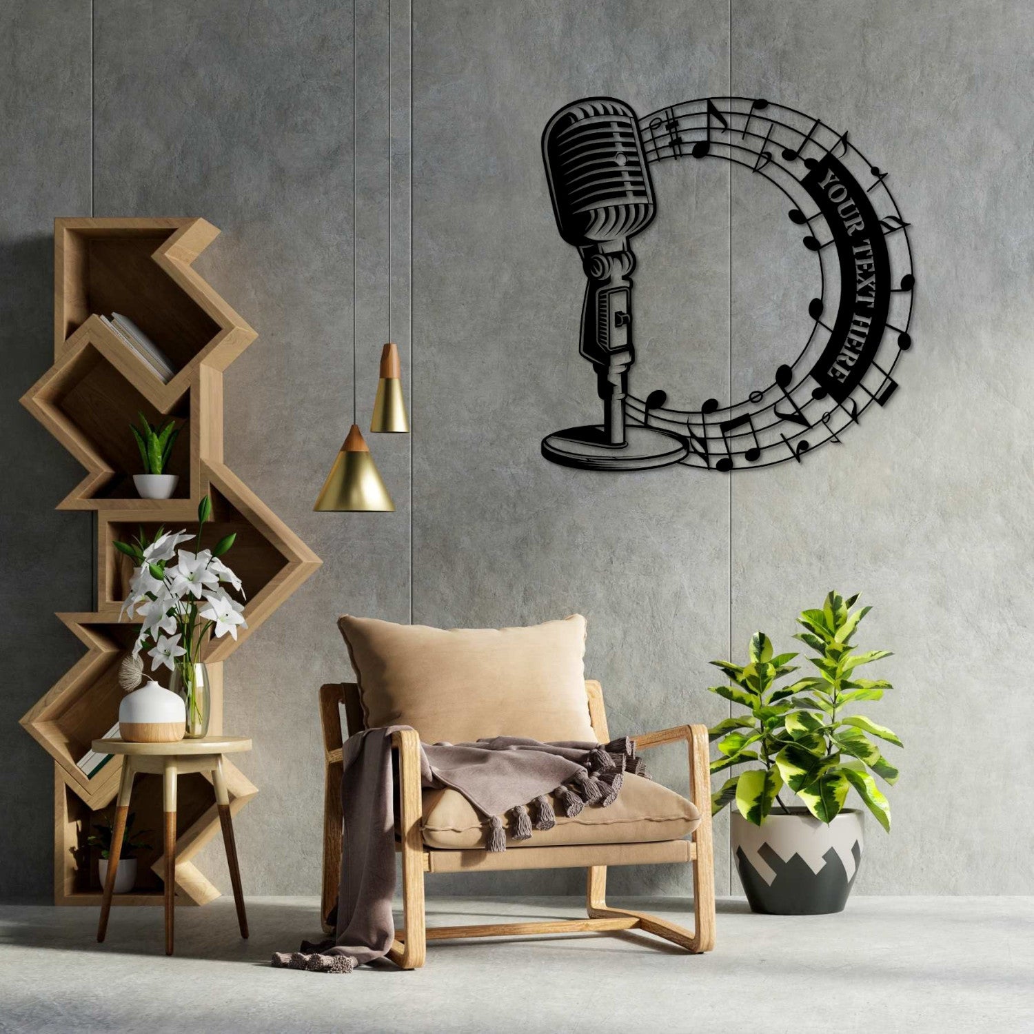 Personalized Microphone Metal Sign. Custom Singer Wall Decor. Musician Entertainer Gifts. Musical Notes Wall Hanging. Gift For Vocalist.