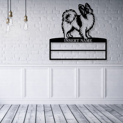Personalized Papillon Dog Rosette Metal Sign. Custom Champion Ribbon Display