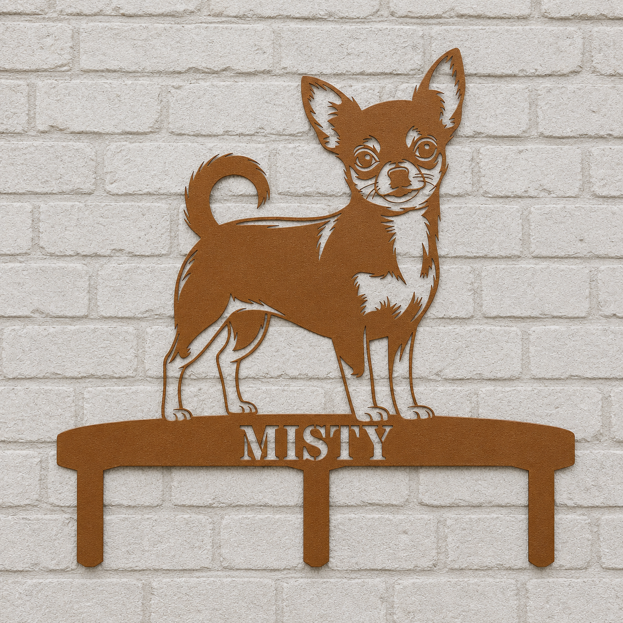 Personalized Chihuahua Garden Metal Sign With Stakes. Custom Dog Lover Name Gift