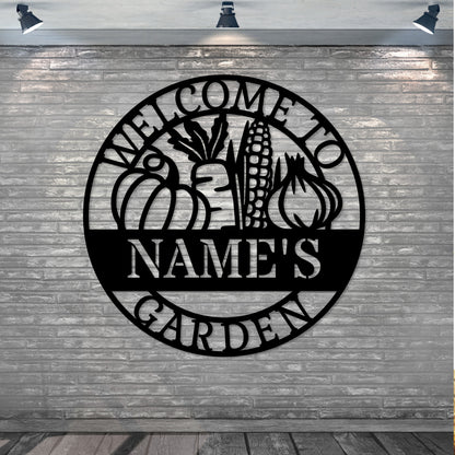 Personalized Garden Welcome Metal Sign. Custom Yard Sign Decor Gift. Greenhouse Wall Art Hanging. Gardener Retirement. Garden Lover Present.