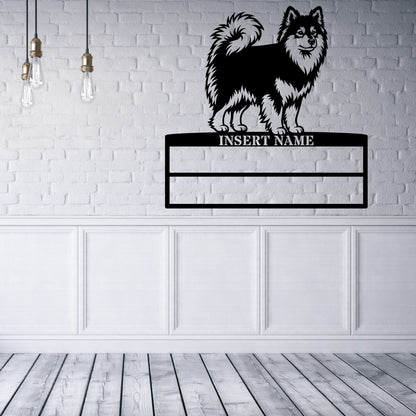 Personalized Finnish Lapphund Rosette Metal Sign. Custom Dog Name Champion Display