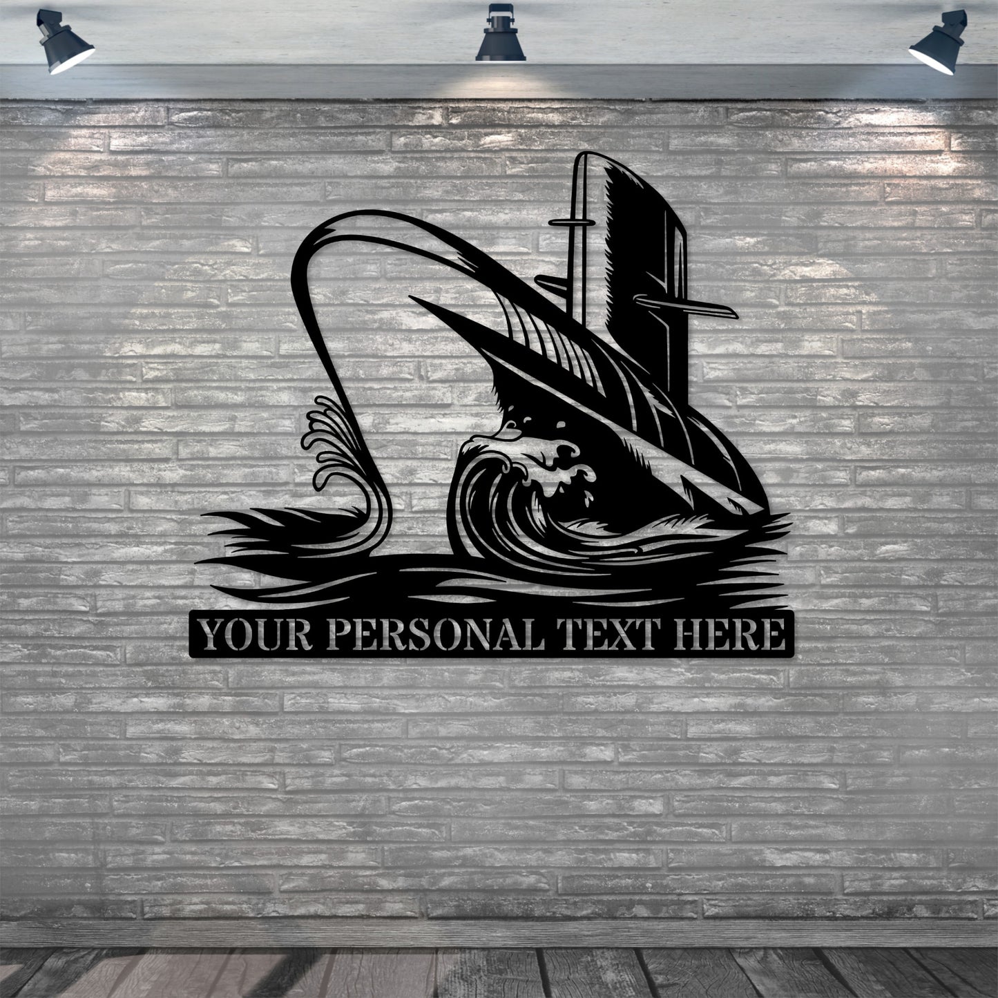 Personalized Submarine Name Metal Sign. Custom U-Boat Wall Decor Gift. Navy Wall Hanging. Army Retirement. Military Battleship Keepsake Gift