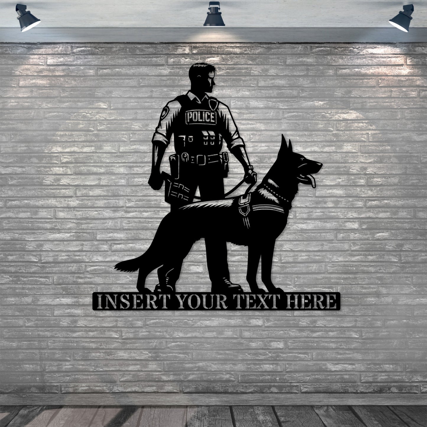 Personalized K-9 Policeman Metal Sign. Custom Law Enforcement Wall Decor Gift. Police Officer Wall Hanging. Home Office Police Decoration