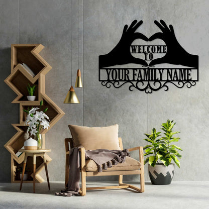 Personalized Family Name Metal Sign Gift. Custom House Welcome Wall Decor. Last Name Wall Decor. House Address Sign. Family Love Decoration