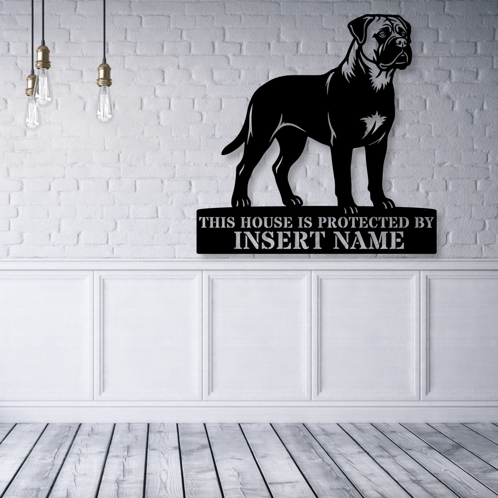 Bullmastiff Guard Dog Name Metal Sign. Custom Dog  Wall Decor