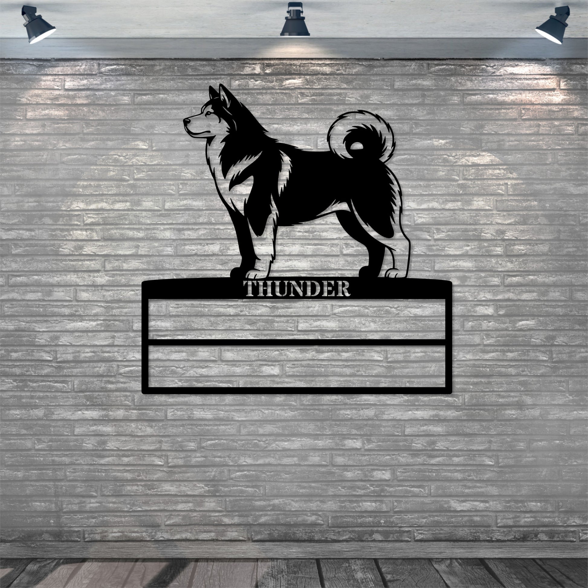 Personalized Alaskan Malamute Rosette Metal Sign Champion Display