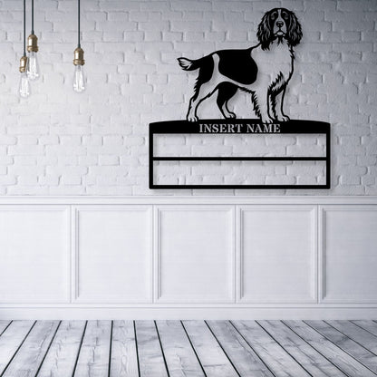 Personalized English Springer Spaniel Rosette Name Metal Sign Champion Display