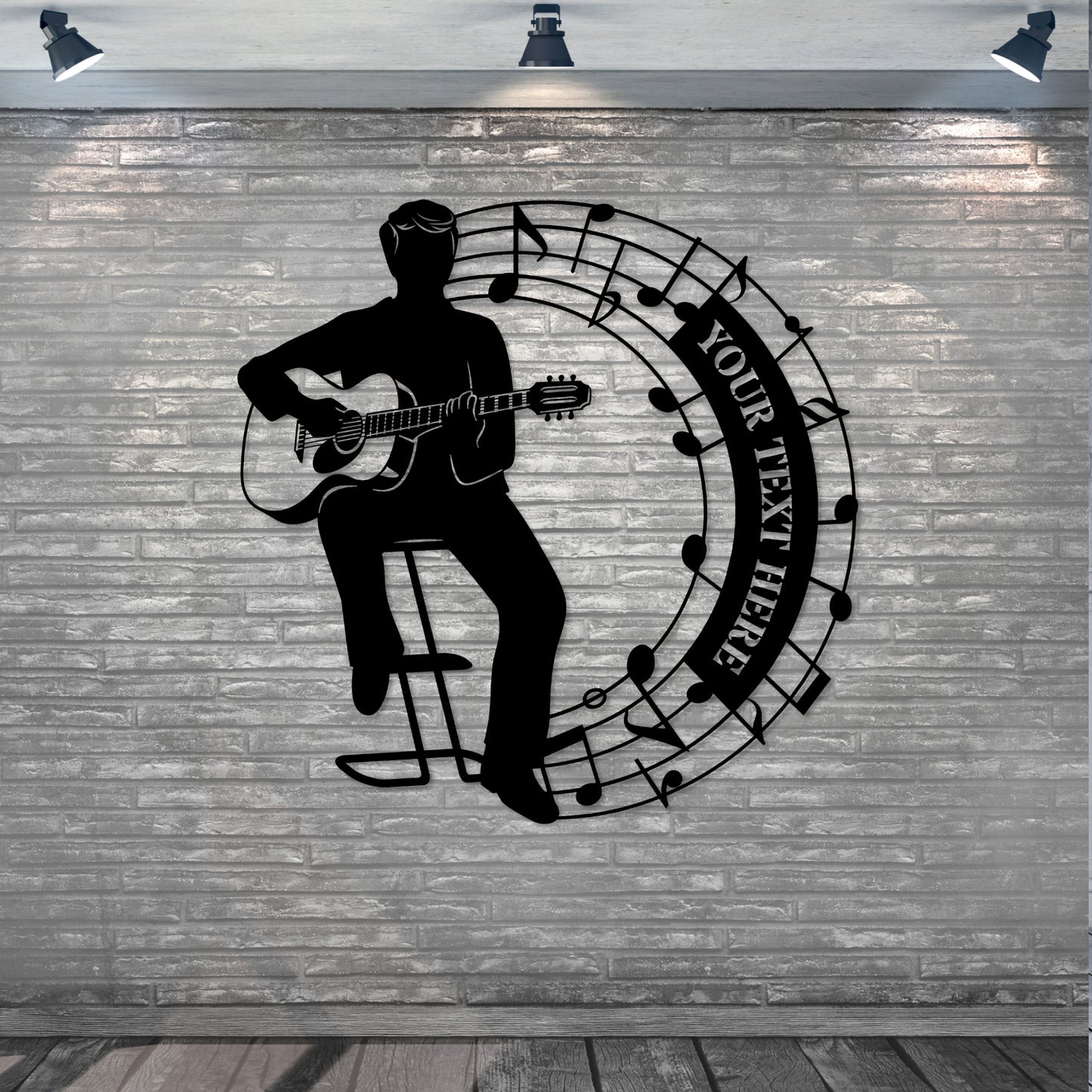 Personalized Male Music Performer Name Metal Sign. Custom Acoustic Guitarist Wall Decor Gift. Musician artist Wall Hanging. Music Room Decor