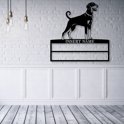 Personalized Dobermann Rosette Name Metal Sign Champion Display