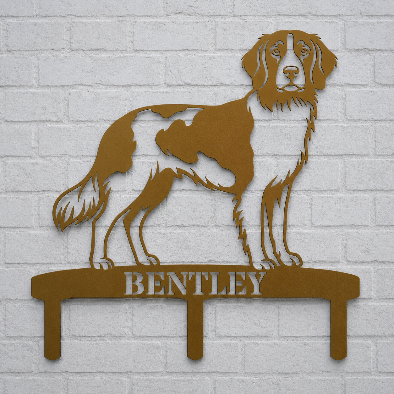 Personalized Small Munsterlander Garden Metal Sign With Stakes. Custom Dog Lover Name Gift