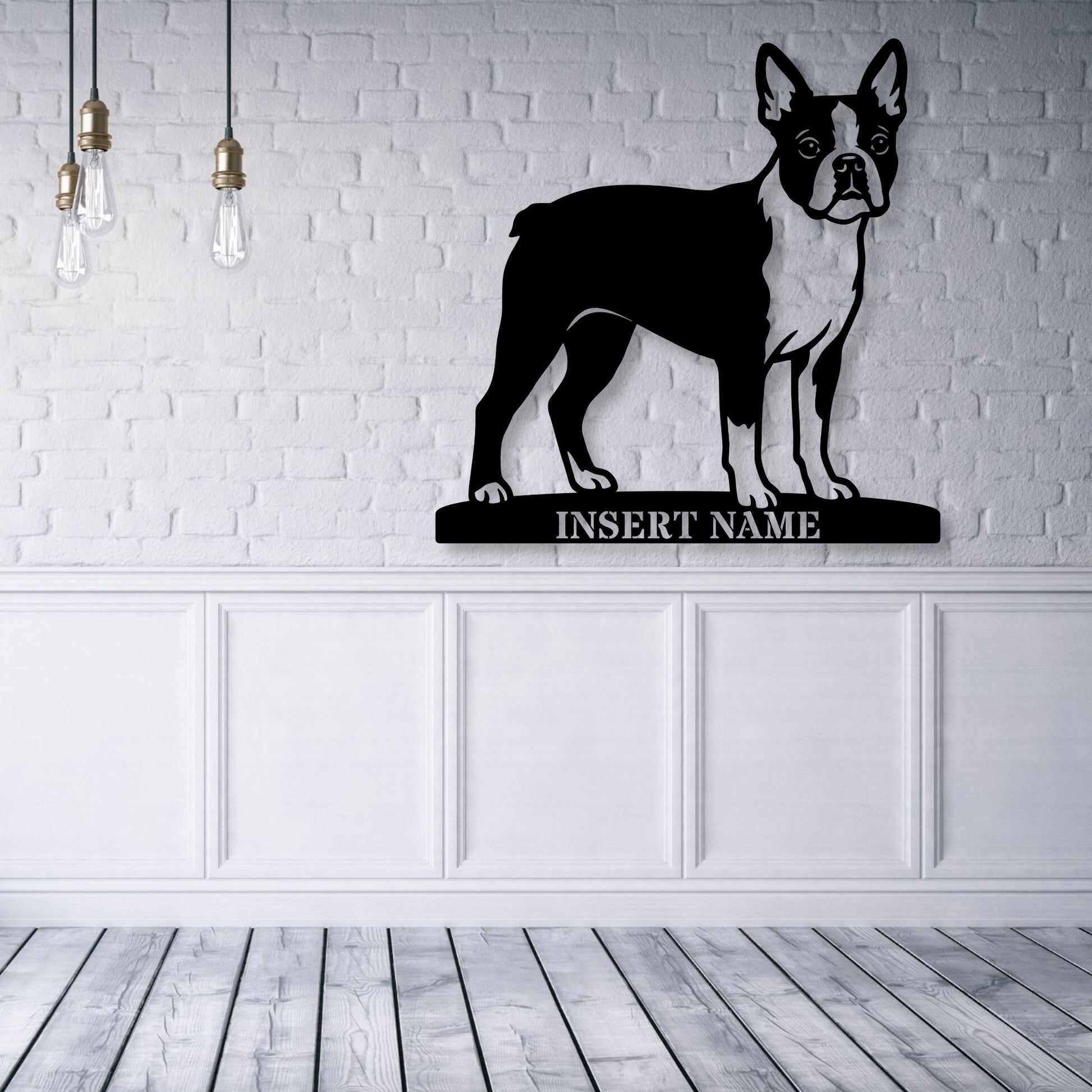 Personalized Boston Terrier Name Metal Sign. Custom Dog Owner Wall Decor Gift