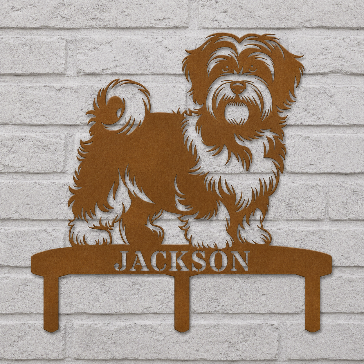 Personalized Havanese Garden Metal Sign With Stakes. Custom Dog Lover Name Gift