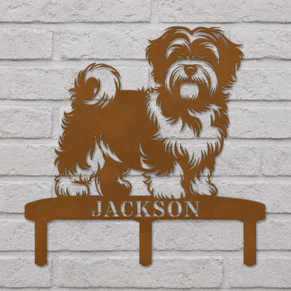 Personalized Havanese Garden Metal Sign With Stakes. Custom Dog Lover Name Gift
