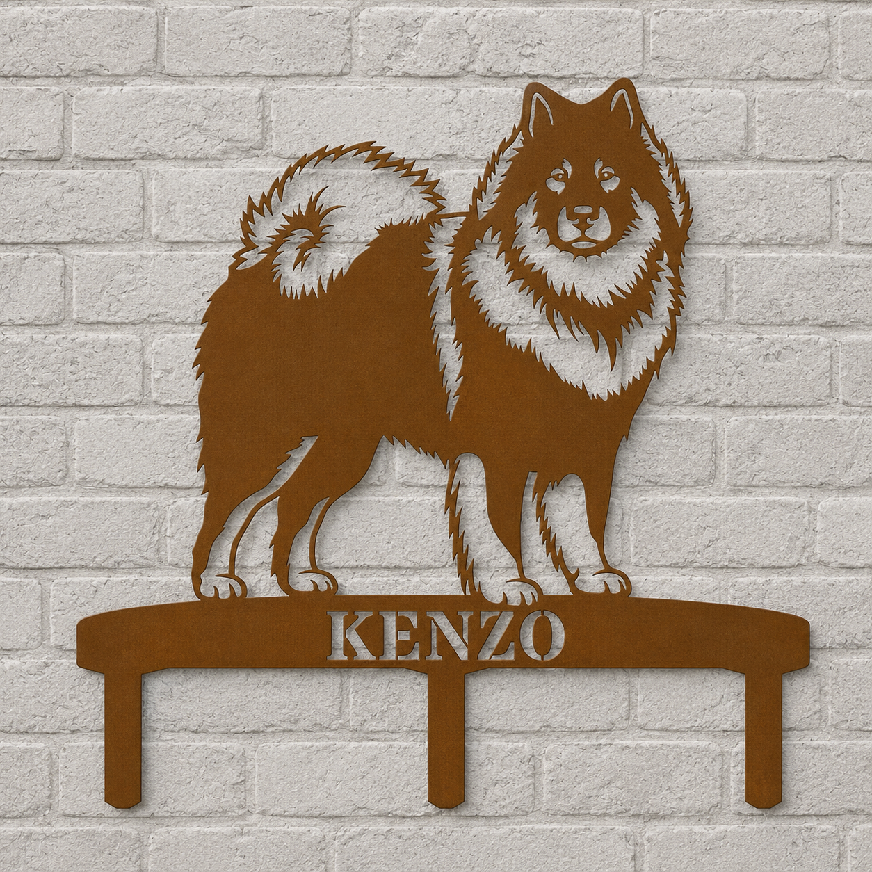 Personalized Eurasier Garden Metal Sign With Stakes. Custom Dog Lover Name Gift