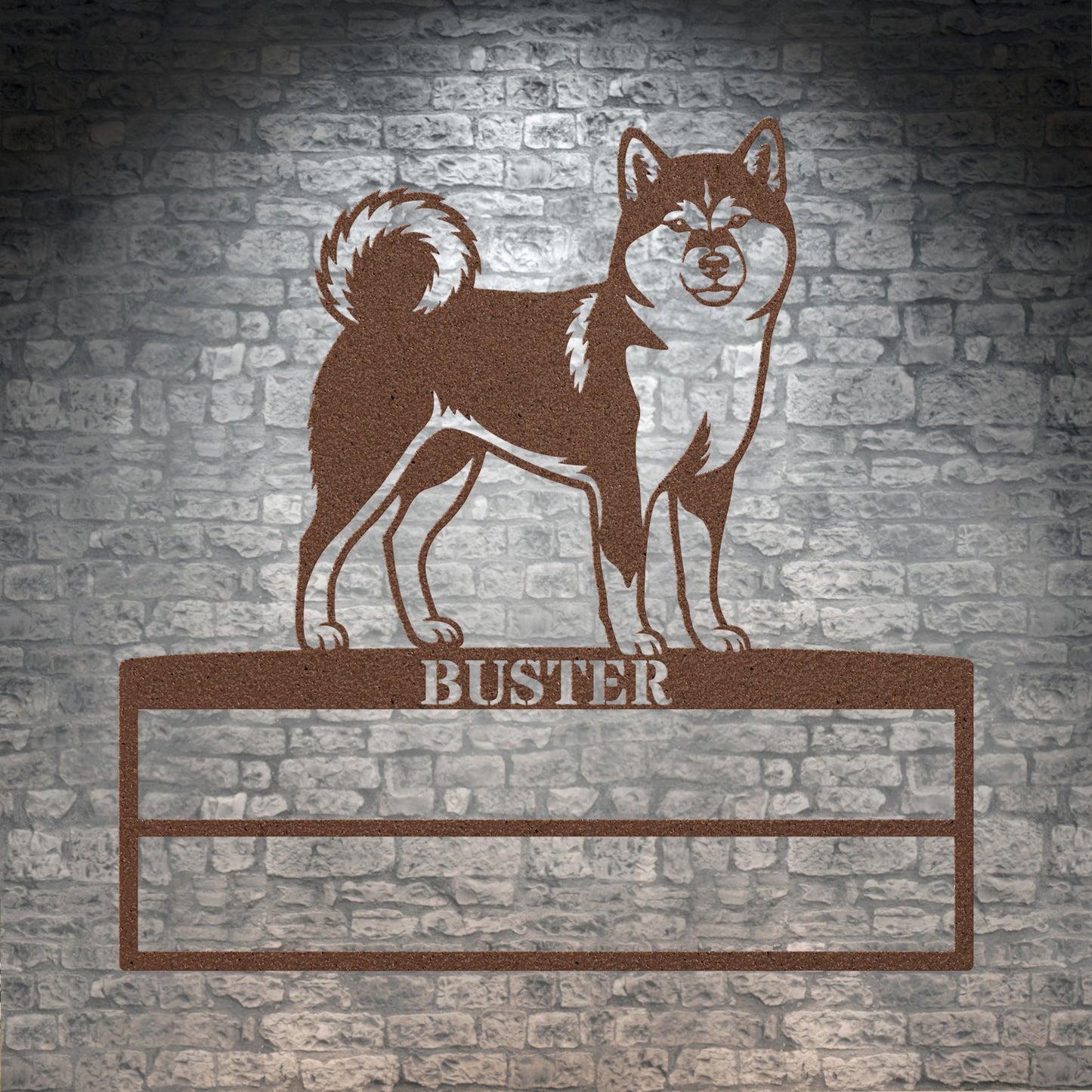 Personalized Shiba Inu Rosette Name Metal Sign. Custom Dog Champion Ribbon Display
