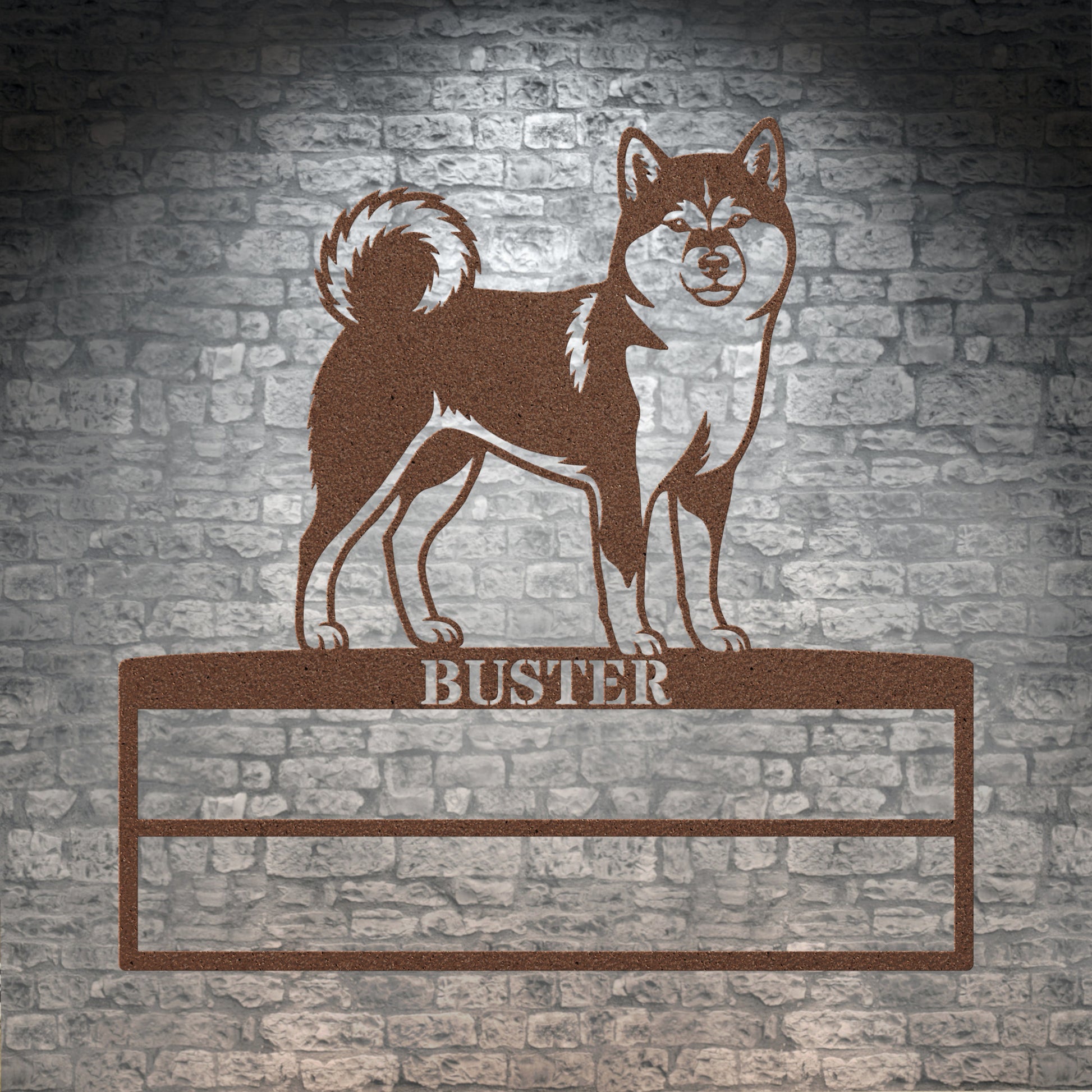 Personalized Shiba Inu Rosette Name Metal Sign. Custom Dog Champion Ribbon Display