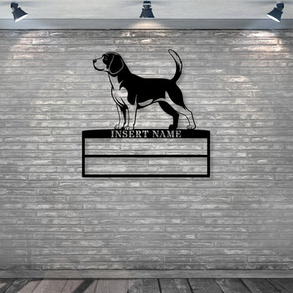 Personalized Beagle Rosette Metal Sign Champion Display