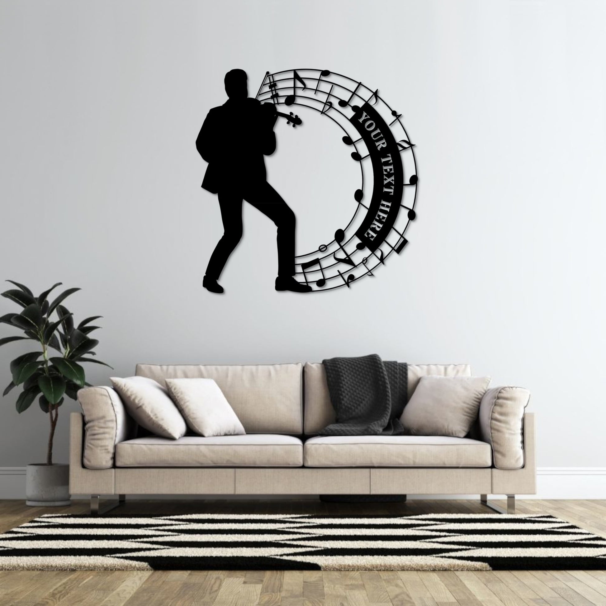 Personalized Violin Name Metal Sign Gift. Custom Violinist Wall Decor. Musician Entertainer. Musical Notes Wall Hanging. Music Room Decor
