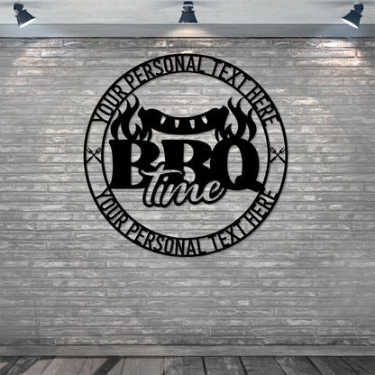 Personalized BBQ Time Metal Sign. Custom Grilling Wall Decor Gift. Personal Gift For Grillmaster. Unique Father's Day Grill Gift. To My Dad