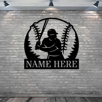 Personalized Baseball Player Name Metal Sign. Custom Softball Wall Decor Gift. Sports Sign Wall Hanging. Customized Softball Steel Sign Gift