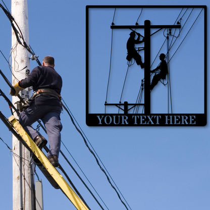 Personalized Linemen Workers Metal Sign. Custom Electrician Wall Decor Gift. Power Lineman. To My Electrician Husband. High Voltage Workers