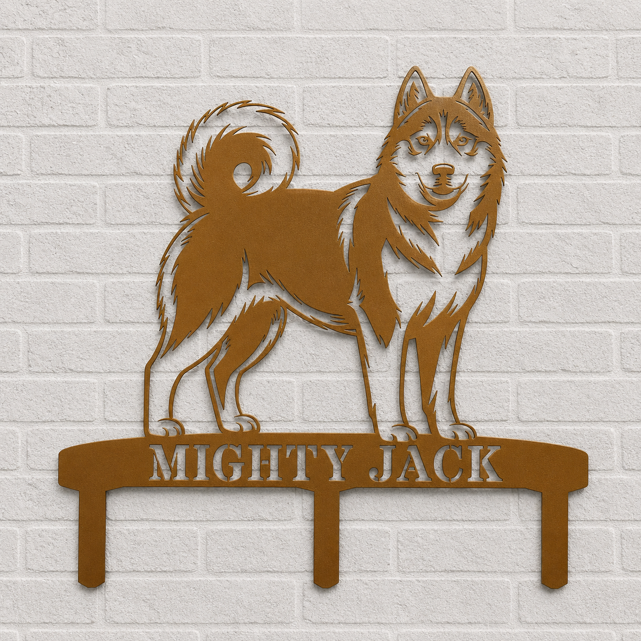 Personalized Husky Garden Metal Sign With Stakes. Custom Dog Lover Remembrance Name Gift