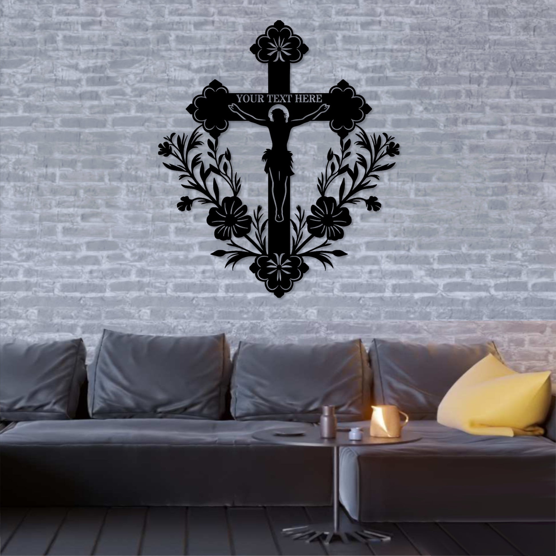 Personalized Religious Cross Metal Art Sign Gift. Custom Christian Wall Decoration. Personal Jesus Christ Decor. Biblical Faith Wall Hanging