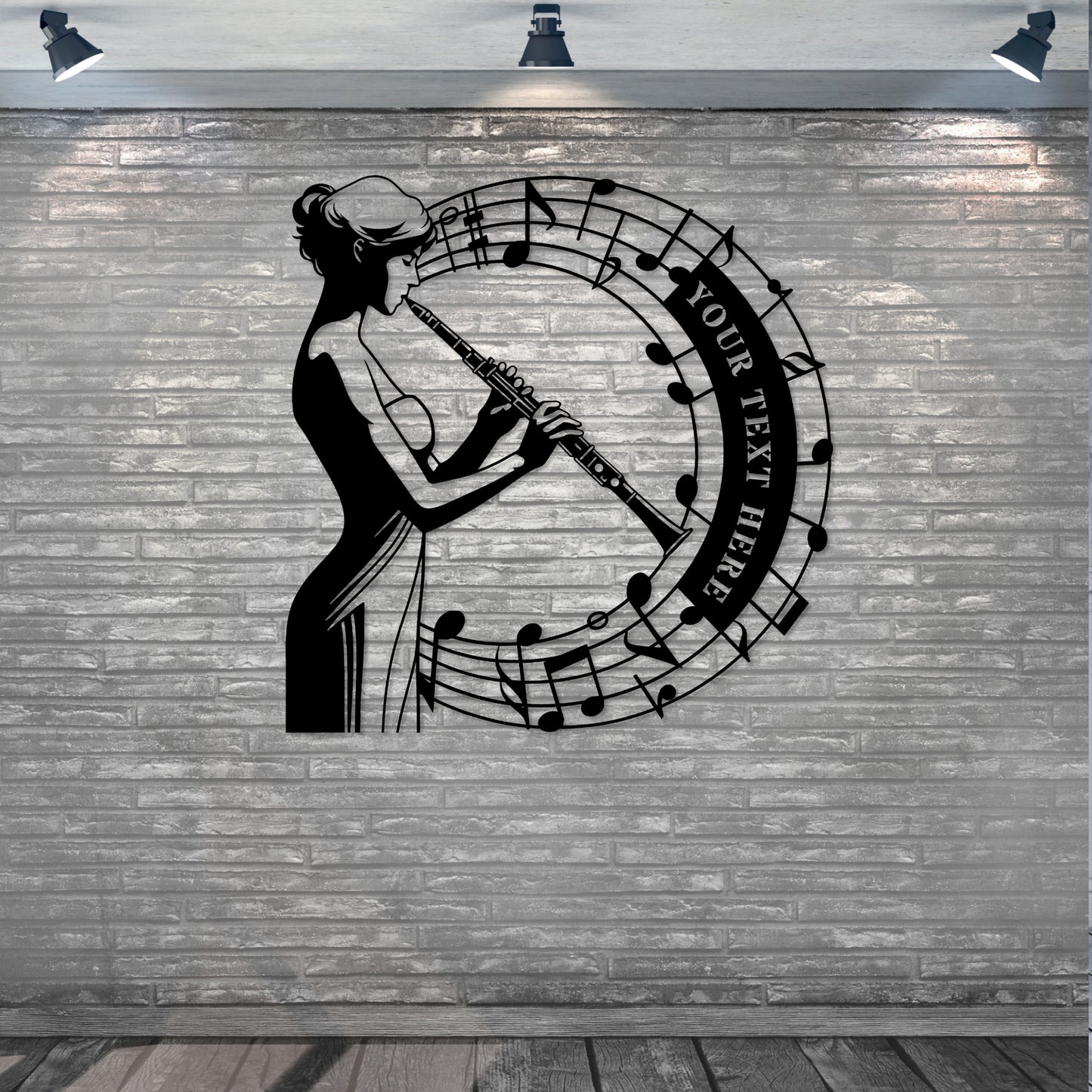 Personalized Female Clarinet Player Name Metal Sign. Custom Musician Wall Decor Gift. Female Jazz Player Wall Hanging. Music Room Decor Gift