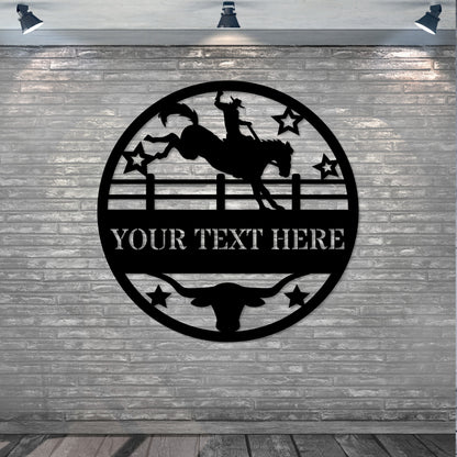 Personalized Horse Rodeo Name Metal Sign Gift. Custom Cowboy Wall Decor Gift. Horse Ranch Wall Haning. Horse Lover Present. Animal Lover Art