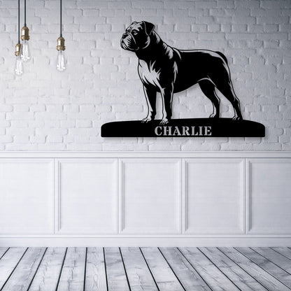 Personalized American Bulldog Metal Sign. Custom Dog Owner Wall Decor Gift